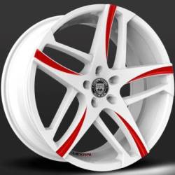 Lexani Bavaria White and Red Wheels